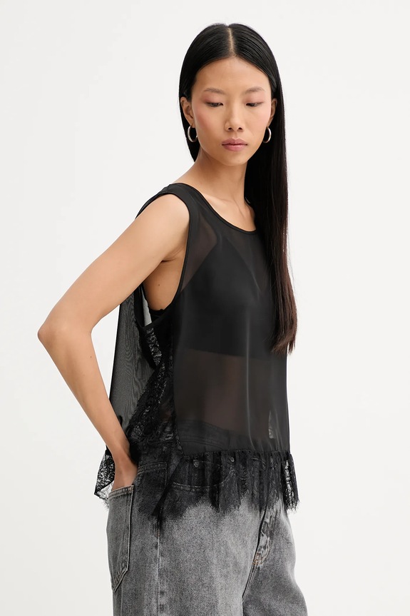 MUNTHE pamut póló RACH 254101325426 fekete SS26