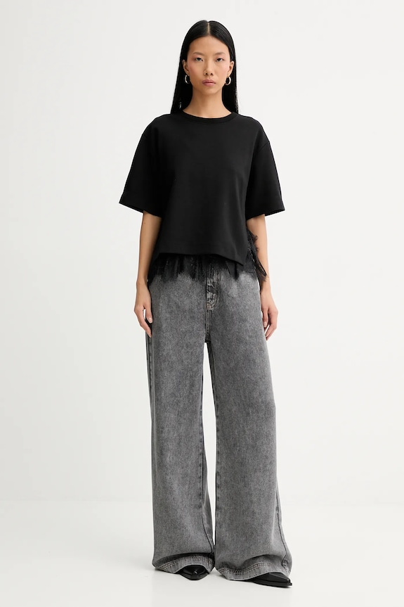 Ruházat MUNTHE pamut póló RACH 254101325426 fekete