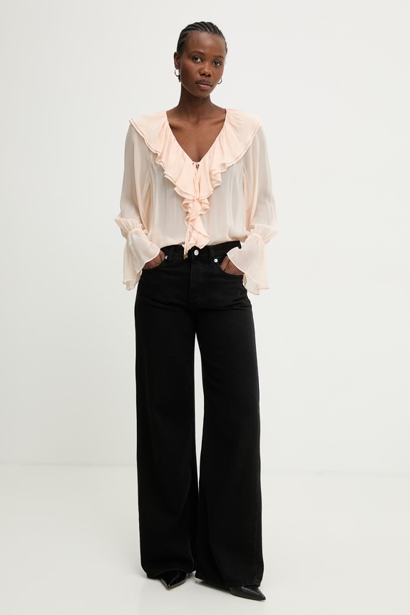 Marciano by Guess blúzka s volánom dámska z viskózy ADELA G6GH04.W2385 oranžová SS26