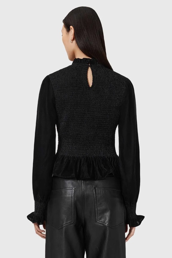 AllSaints felső W062PD fekete SS26