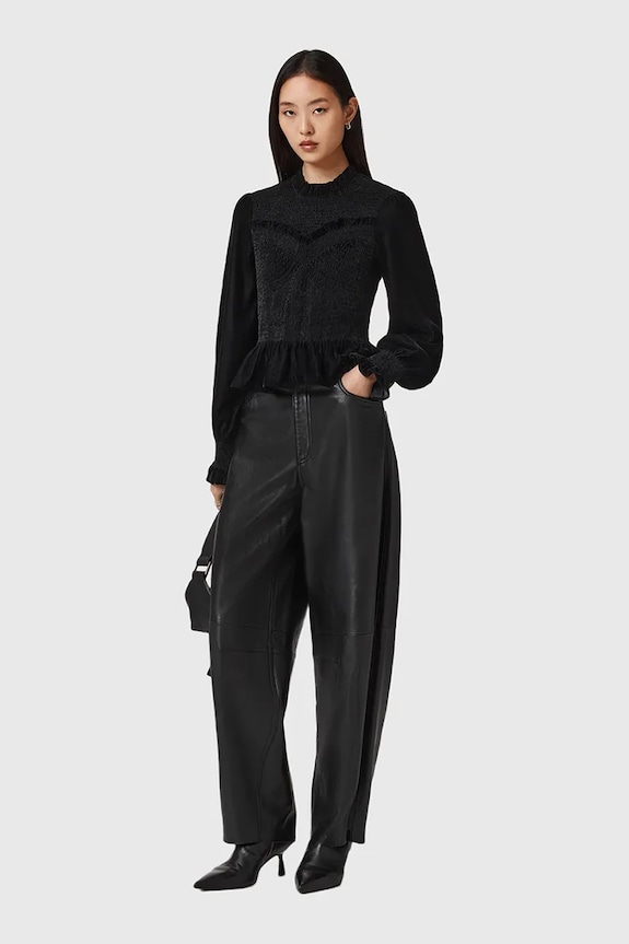 AllSaints felső W062PD fekete