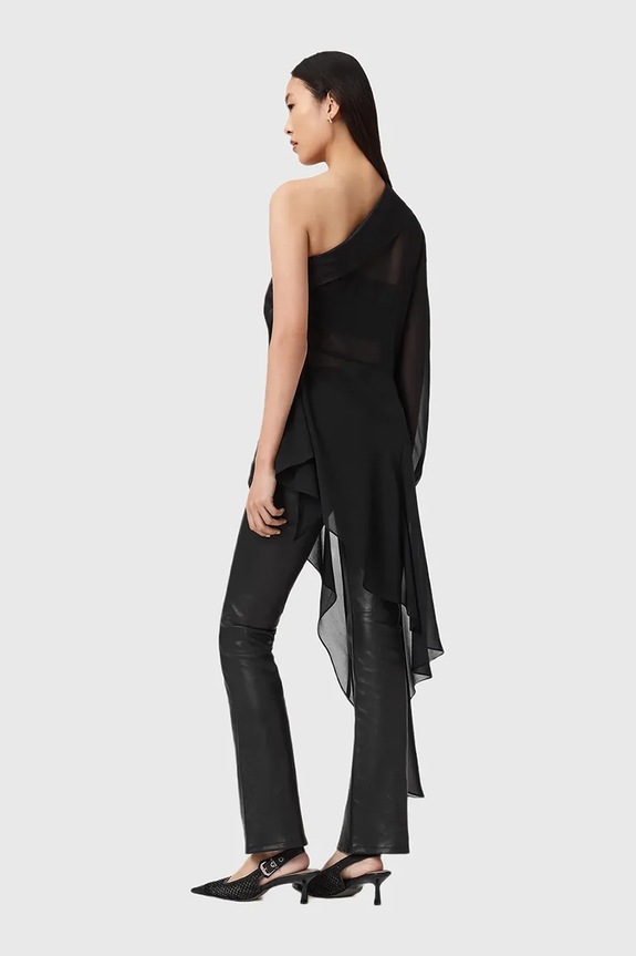 Βαμβακερή μπλούζα AllSaints W050PD μαύρο SS26
