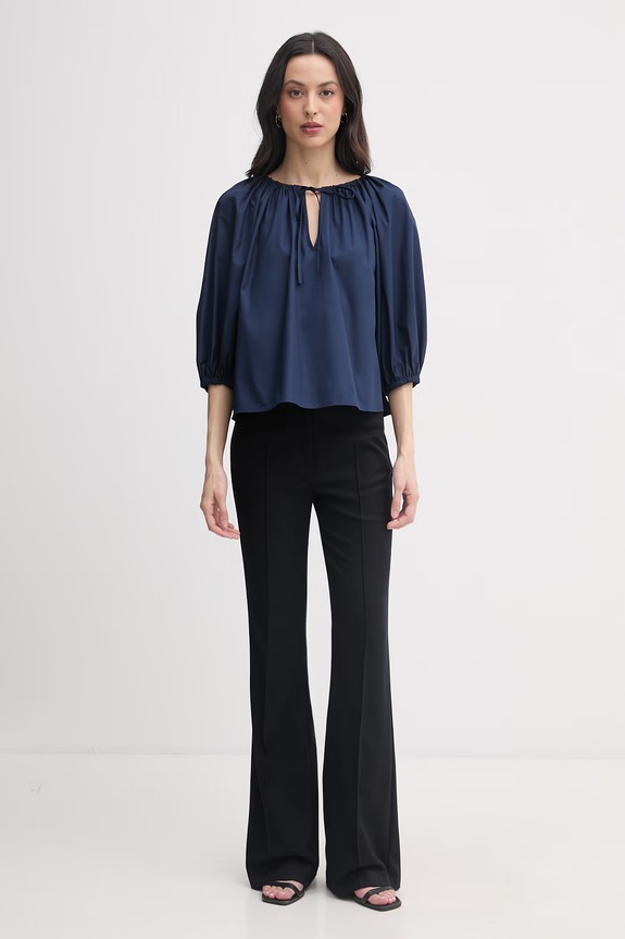 Polo Ralph Lauren bluză de damă din bumbac 211A93812 bleumarin SS26