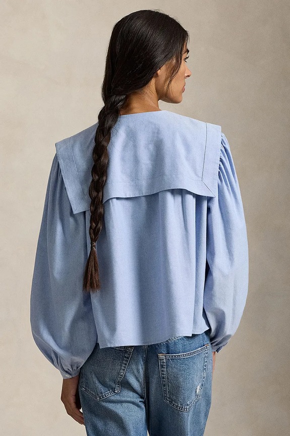 Хлопковая рубашка Polo Ralph Lauren 211A96165 голубой SS26