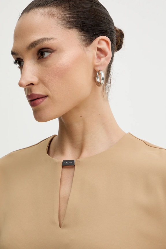 Blúzka Calvin Klein béžová LV044E903G