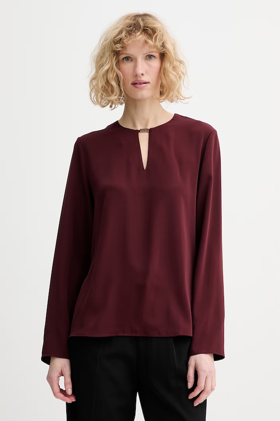Calvin Klein bluzka casual bordowy LV044E903G
