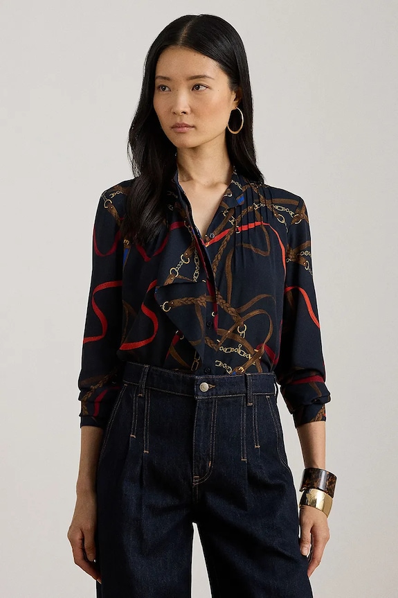 Košile Lauren Ralph Lauren regular námořnická modř 200P03553