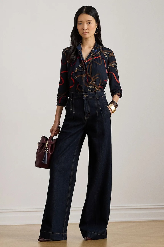 Oblečení Košile Lauren Ralph Lauren 200P03553 námořnická modř