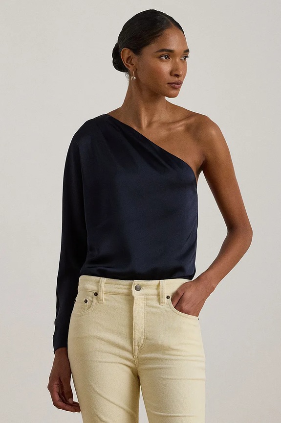 Lauren Ralph Lauren camicetta semplice blu navy 200P03565