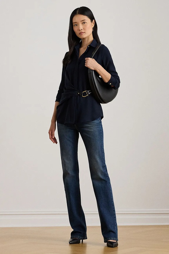 Ρούχα Πουκάμισο Lauren Ralph Lauren 200P03577 σκούρο μπλε
