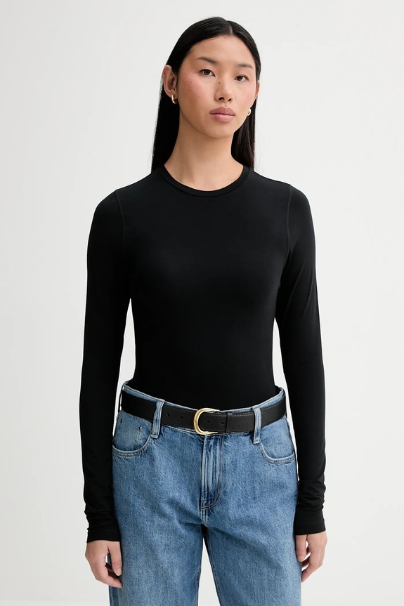Tričko s dlhým rukávom G-Star Crew slim slim čierna D27964.E299