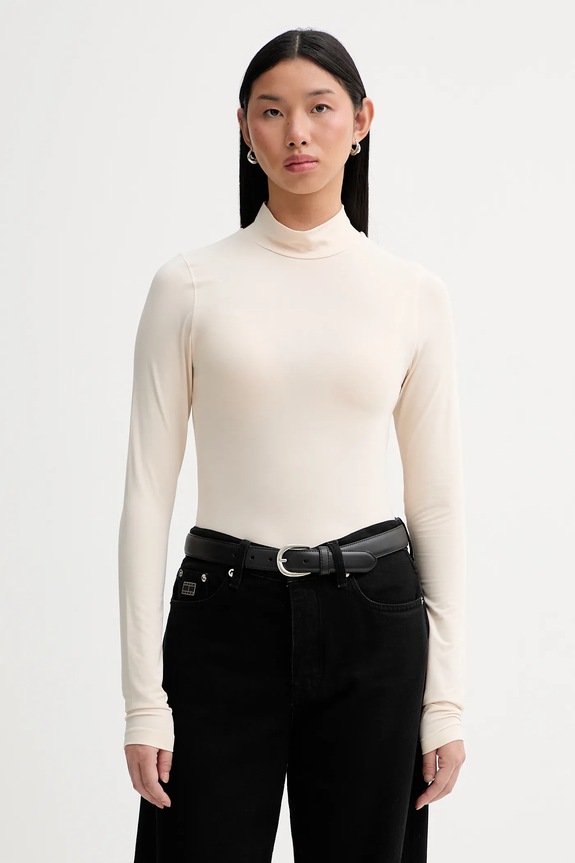 Tričko s dlhým rukávom G-Star Mock slim slim béžová D27968.E299
