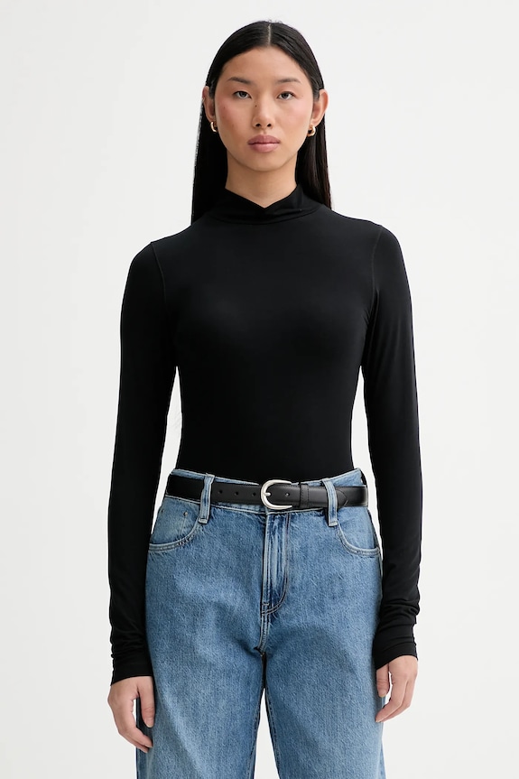 Tričko s dlhým rukávom G-Star Mock slim slim čierna D27968.E299