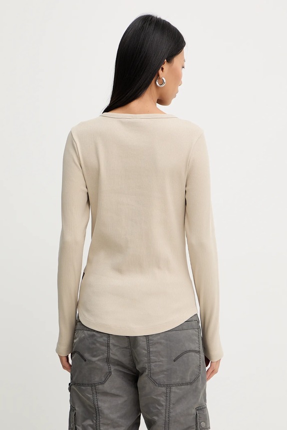 Oblečenie Tričko s dlhým rukávom G-Star Henley slim D27975.E136 béžová