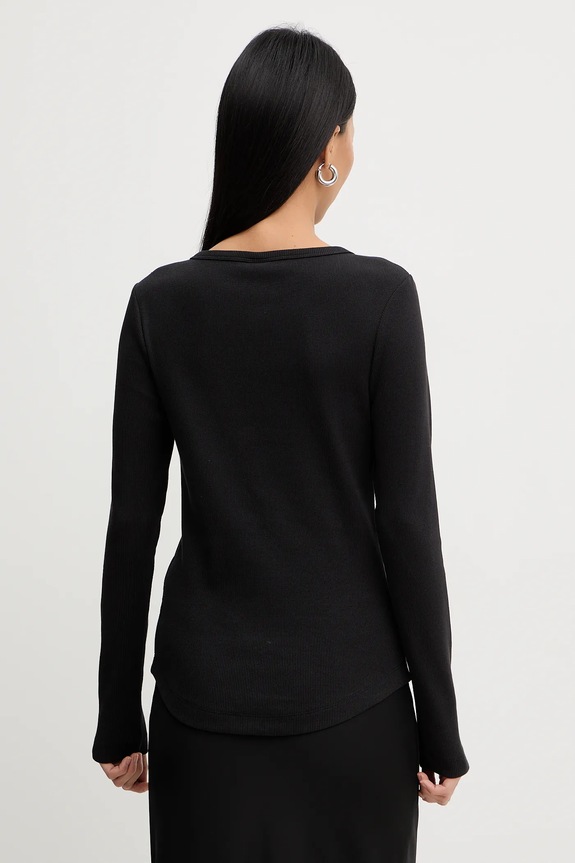 Oblečenie Tričko s dlhým rukávom G-Star Henley slim D27975.E136 čierna