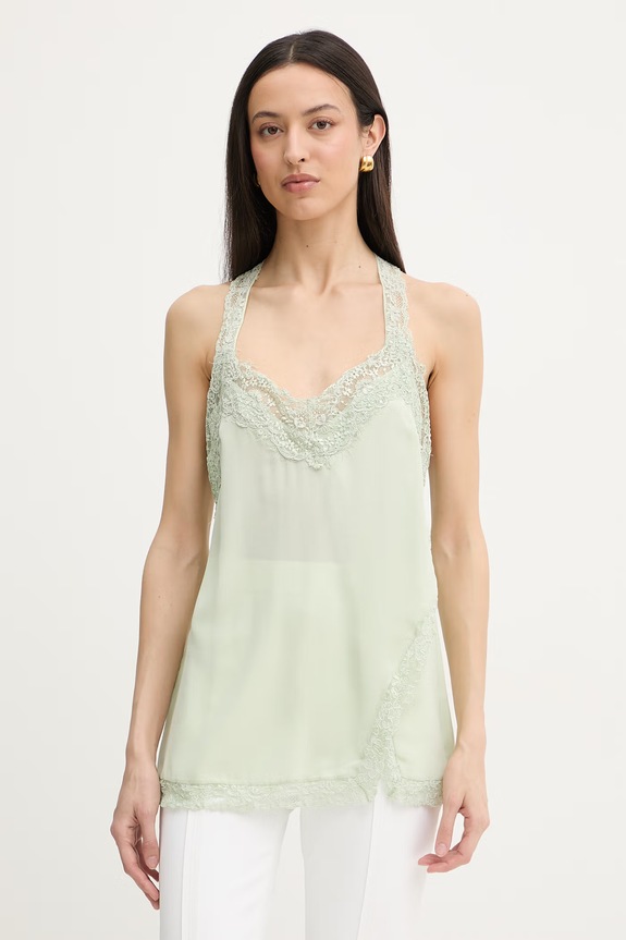 Pinko top pentru femei, din mătase verde 105592.A2SS