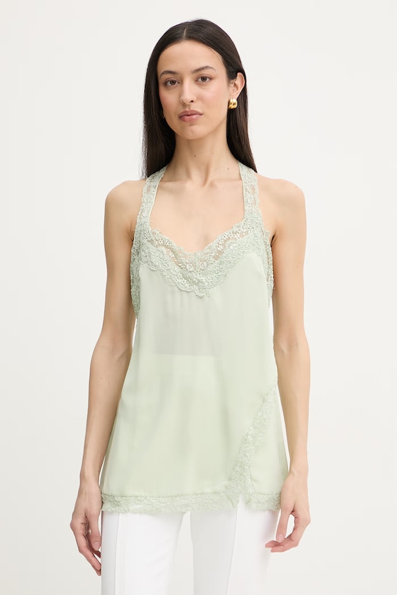 Pinko top pentru femei, din mătase verde 105592.A2SS