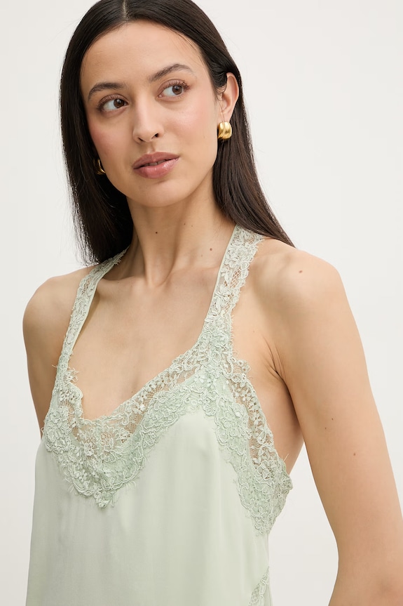 Pinko top pentru femei, din mătase verde 105592.A2SS