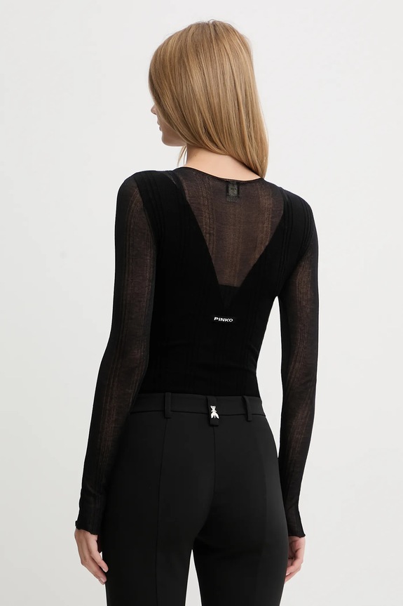 Îmbrăcăminte Pinko bluză din amestec de lână 106320.A34B negru
