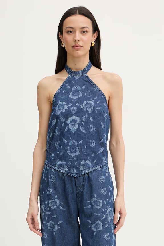 Pinko top pentru femei, din denim albastru 106411.A342