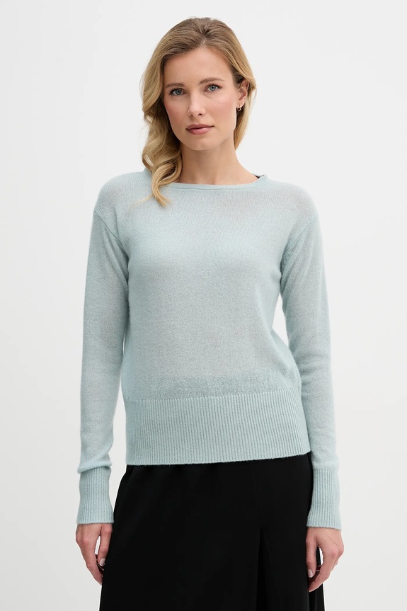 Joop! sweter kaszmirowy okrągły turkusowy 30100457