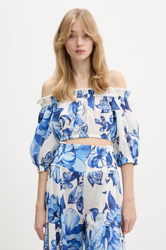 Βαμβακερή μπλούζα Farm Rio casual μπλε 344714