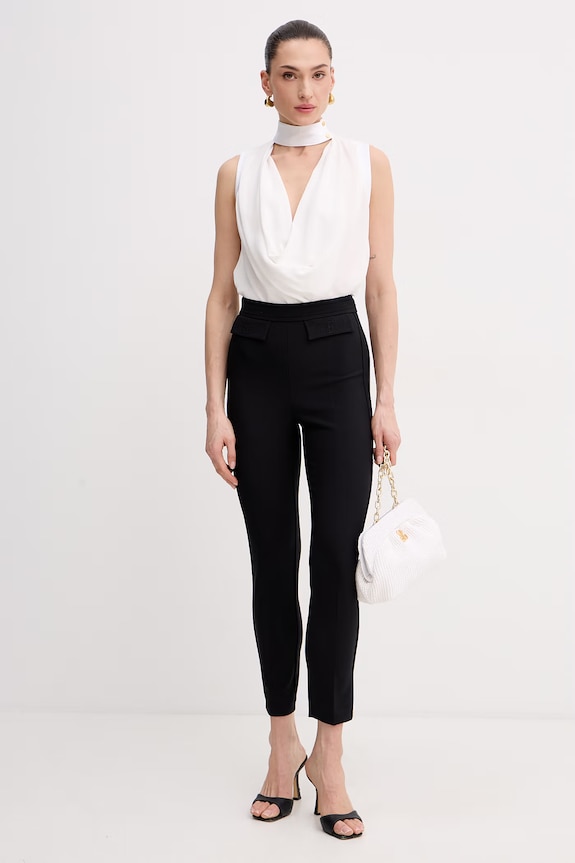Elisabetta Franchi bluzka damska z wiskozy CA13461E2 beżowy SS26