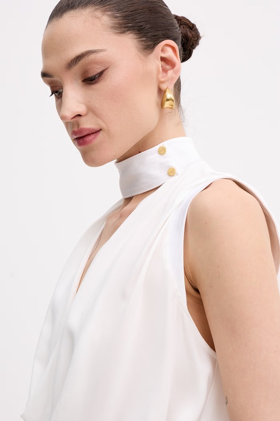 Elisabetta Franchi bluzka damska z wiskozy beżowy CA13461E2