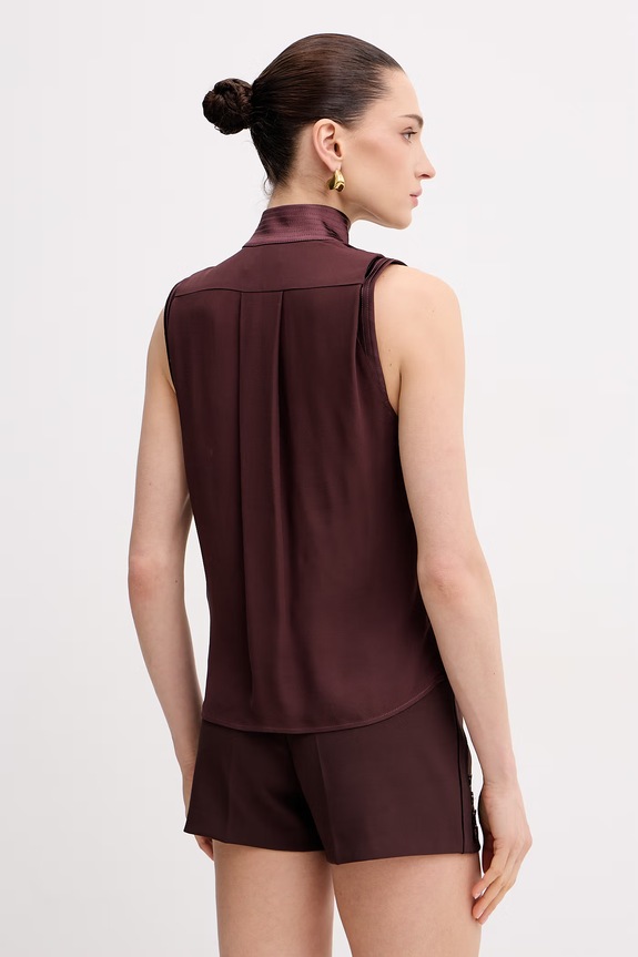 Odzież Elisabetta Franchi bluzka damska z wiskozy CA13461E2 brązowy