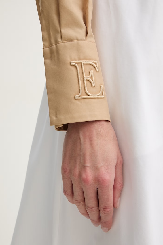 Elisabetta Franchi cămașă din bumbac CA15261E2 bej