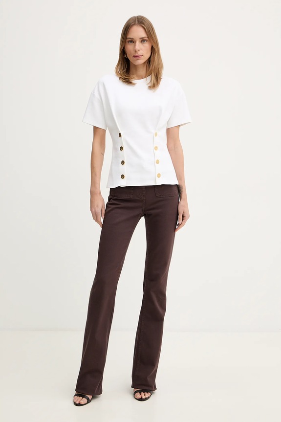 Μπλουζάκι Elisabetta Franchi MA00461E2 μπεζ SS26