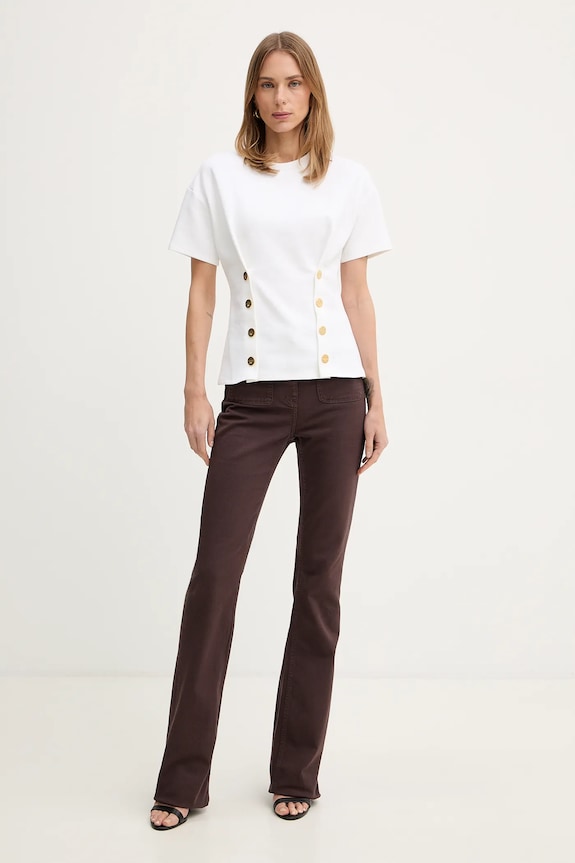 Μπλουζάκι Elisabetta Franchi MA00461E2 μπεζ SS26