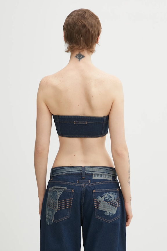 Îmbrăcăminte Jean Paul GAULTIER bluză subțire de blugi Trompe L'oeil Print 26.01.W.BR014.D027 albastru