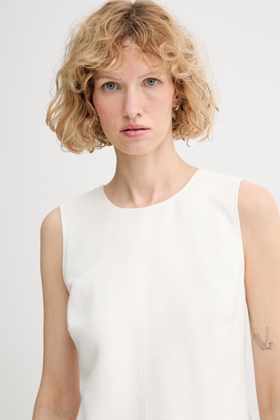 Calvin Klein bluzka na ramiączkach damska z wiskozą beżowy LV044F108G