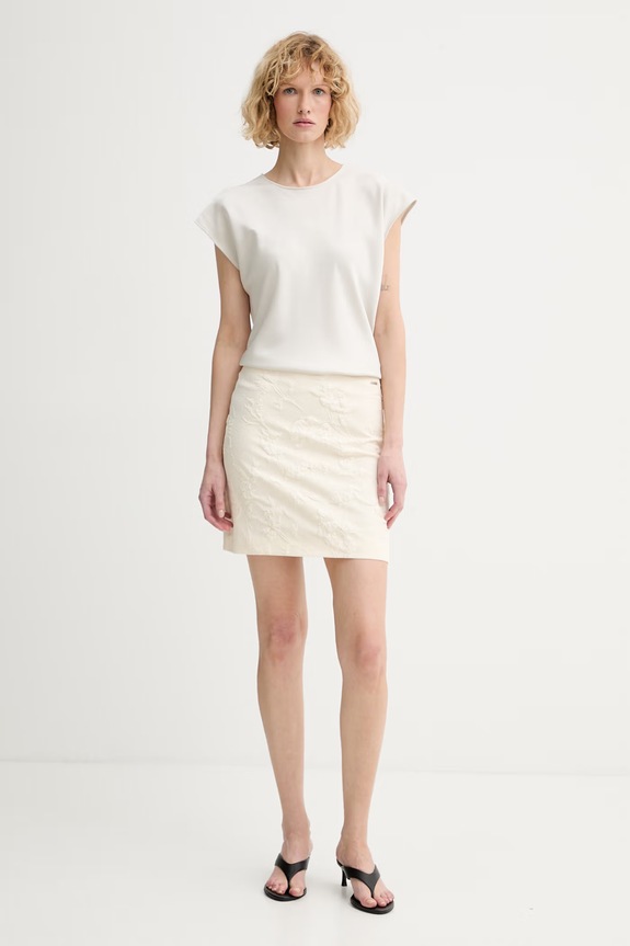 Calvin Klein blúzka dámska LV044F147G béžová SS26