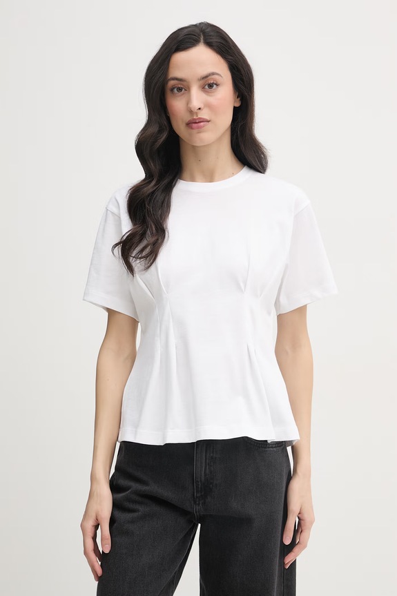 Barbour t-shirt damski bawełniany Liza biały LML0924
