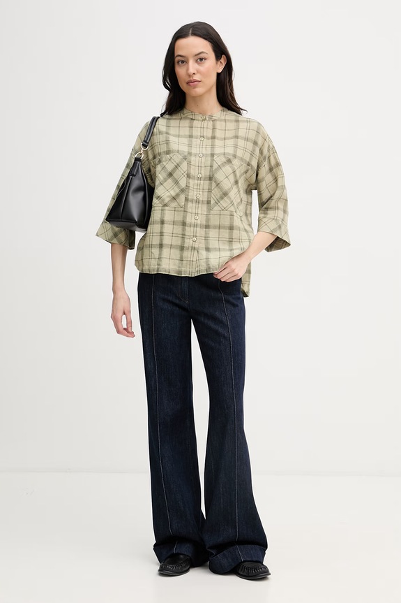Barbour cămașă pentru femei, din in Orla LSH1732 verde SS26