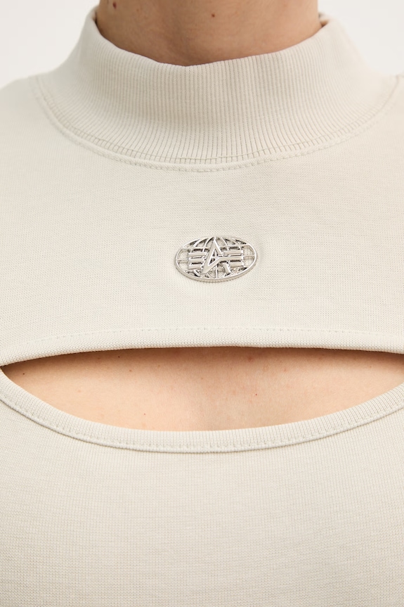 Alpha Industries longsleeve damă din bumbac cu elastan World Cut Out Longsleeve W 266090 bej