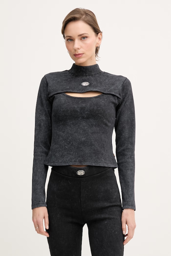 Alpha Industries longsleeve damă bumbac cu elastan World Cut Out Longsleeve W gri 266090