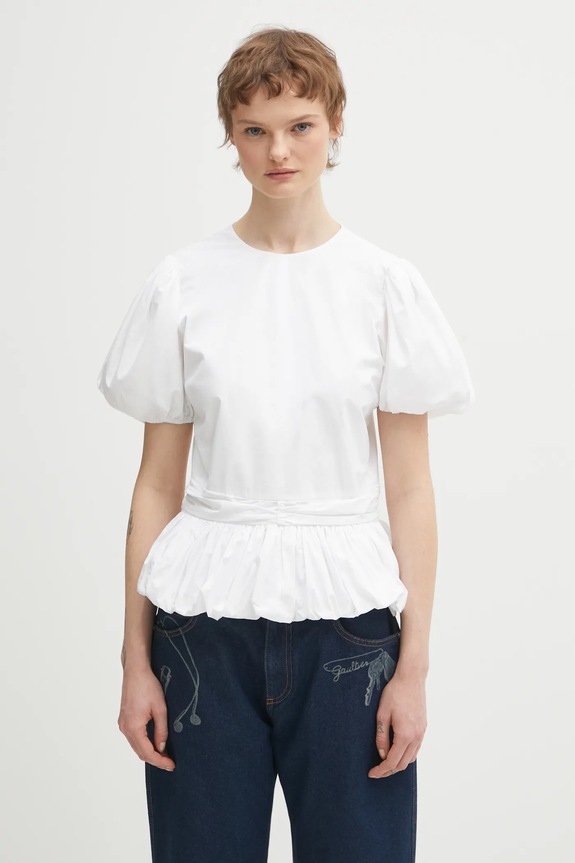 Rotate blouse Women's cotton plain regular white 115161400