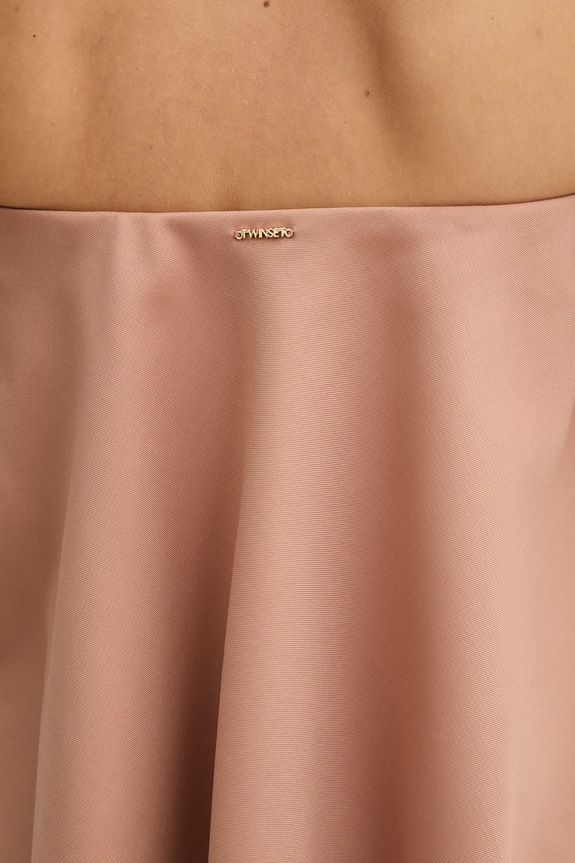 Twinset blúzka s odhalenými ramenami dámska s prímesou vlny 261TP2390 hnedá