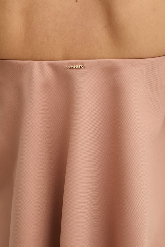 Twinset blúzka s odhalenými ramenami dámska s prímesou vlny 261TP2390 hnedá