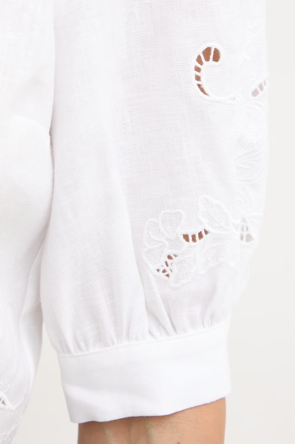 Twinset camicetta da donna con lino 261TT2120 bianco