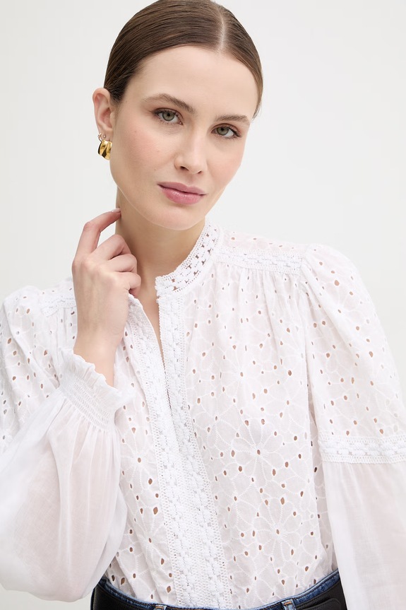 Twinset bluză de damă din bumbac alb 261TF2114