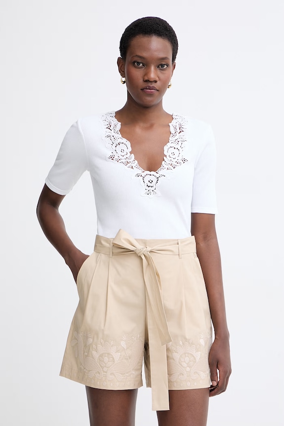 Twinset tricou pentru femei, din bumbac alb 261TT2361