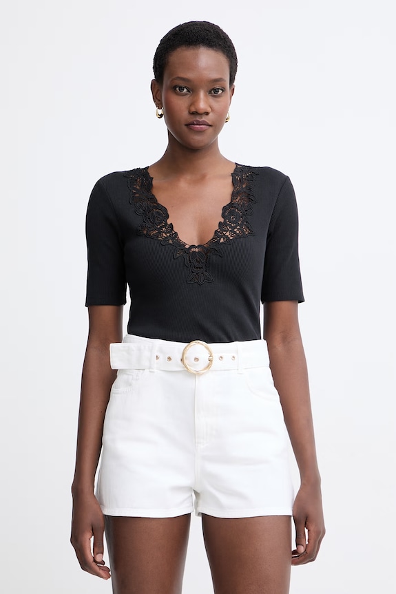 Twinset T-shirt damski bawełniany czarny 261TT2361