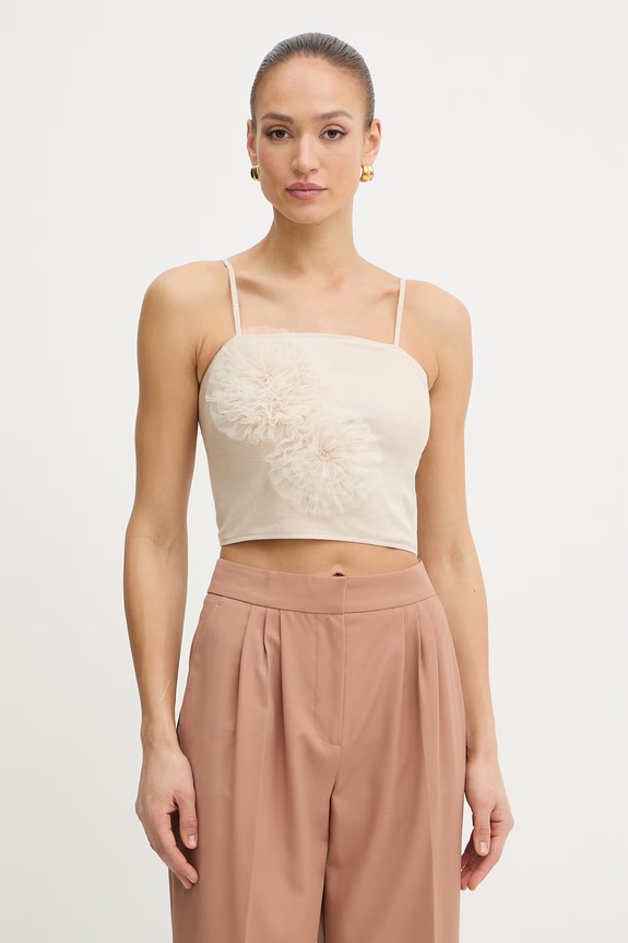 Twinset camicetta da donna con cotone beige 261AT2074