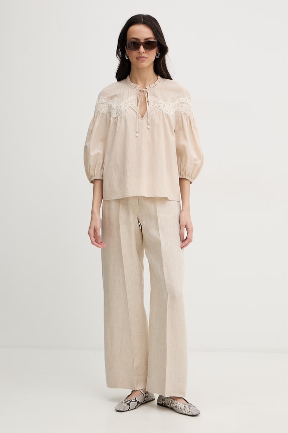 Twinset Camicetta da donna in cotone 261LM2DAA beige SS26