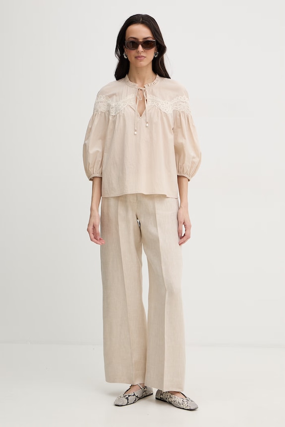 Twinset Camicetta da donna in cotone 261LM2DAA beige SS26