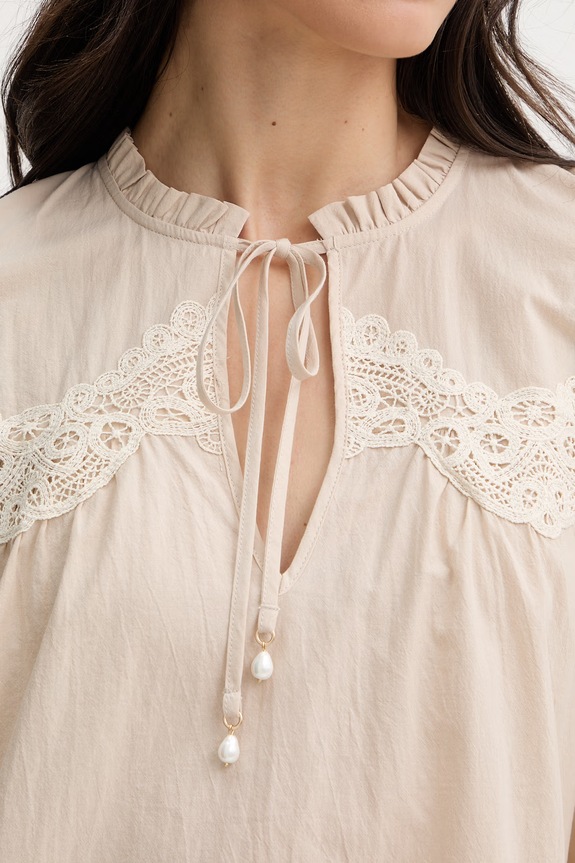 Twinset Camicetta da donna in cotone 261LM2DAA beige